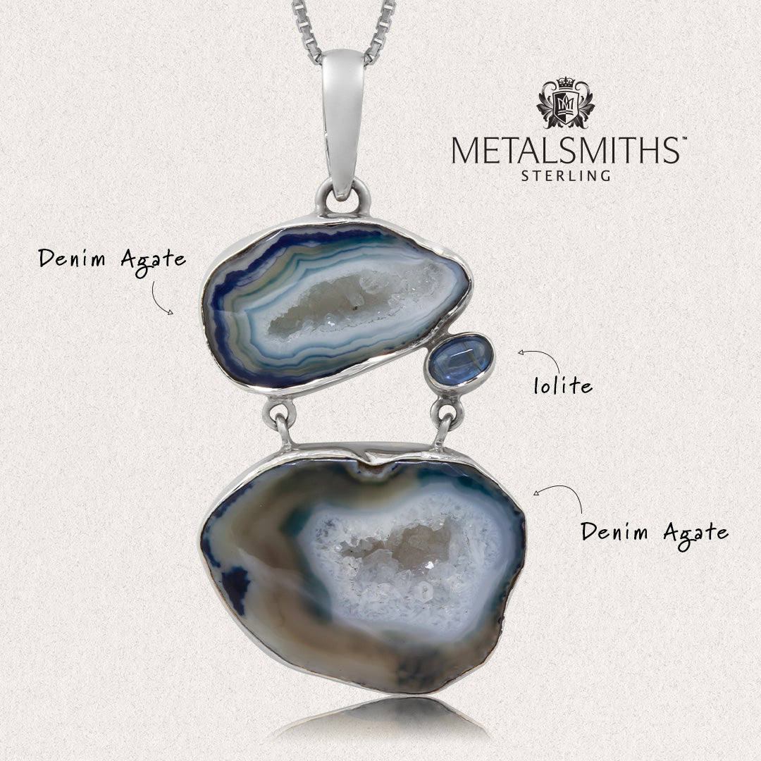 Denim Agate Pendant