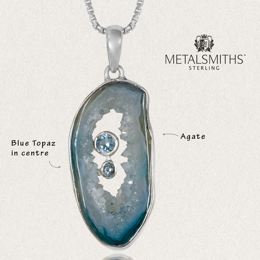 Sea Blue Agate Pendant