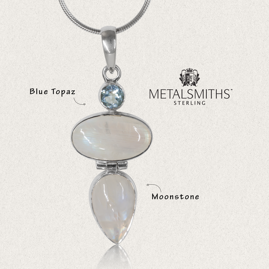 Blue Topaz & Moonstone Pendant