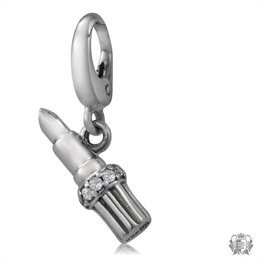 Lipstick Charm with Pavé Cubic Accents
