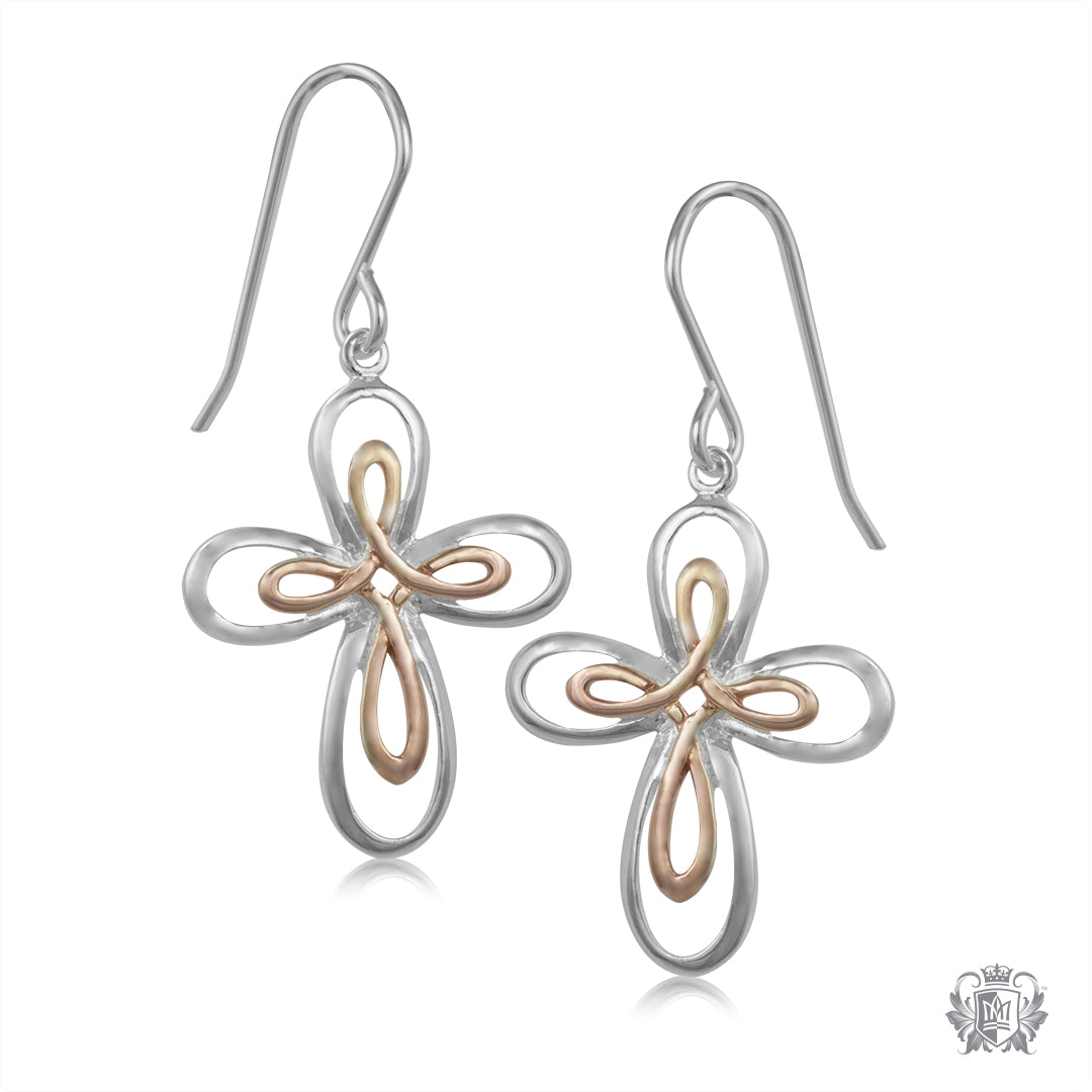 Celtic Cross Hanger Earrings