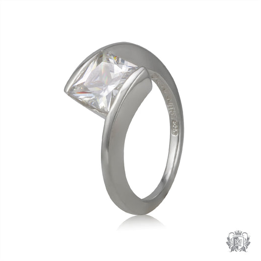 Offset Square Channel Ring