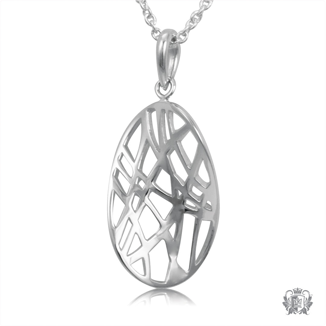 Crosshatch Oval Pendant