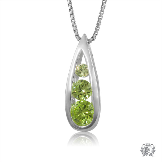 Triple Stone Tear Drop Pendant