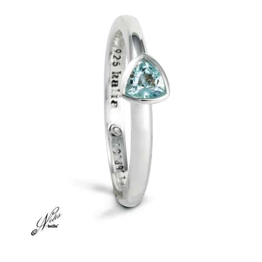 Radiant Grace Stacking Ring - Blue Topaz