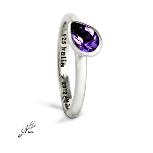 Petal to the Metal Stacking Ring - Amethyst