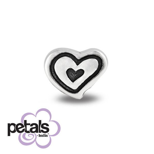 Happy Heart - Petals Sterling Silver Charm