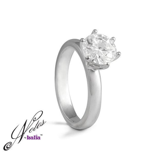 Classic Cubic Date Night Stacking Ring Sterling Silver Notes by Halia