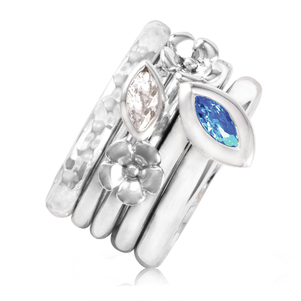 Long Weekend Break (5) Notes Stacking Ring Set