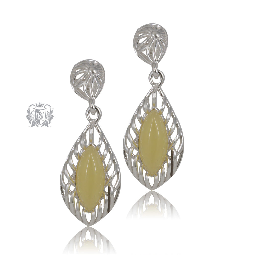 Amber Swirl Marquise Earrings