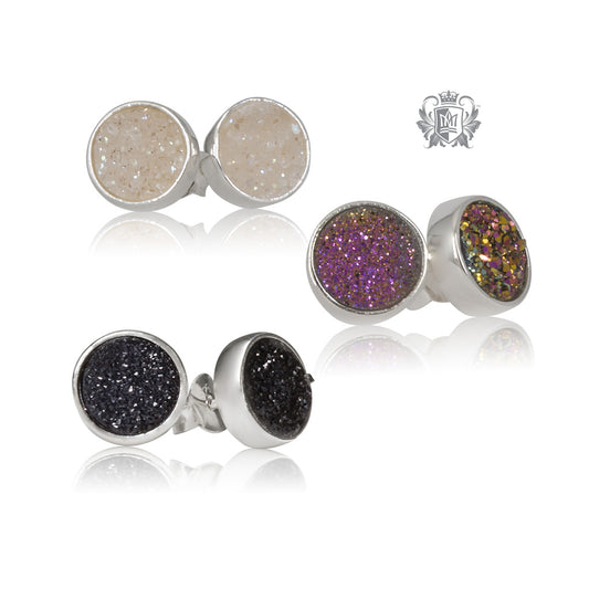 Druzy Round Stud Earrings