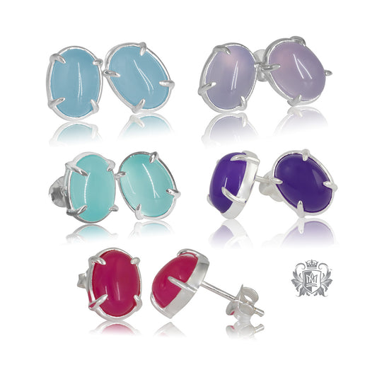 Jellybean Prong Set Stud Earrings