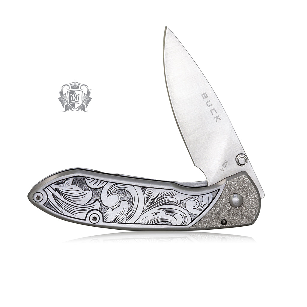 Hand Engraved Buck 327 Knife