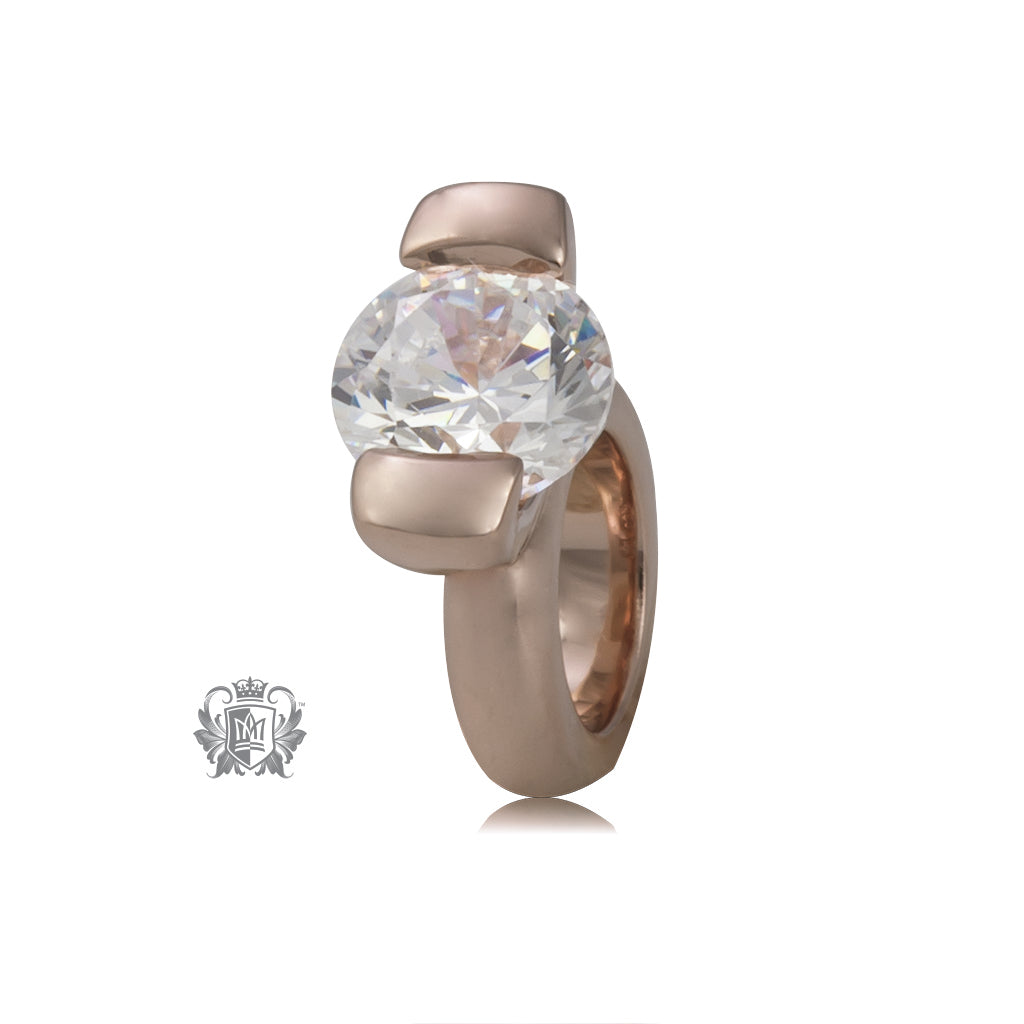 Rose Gold Dipped Cubic  Embrace Charm