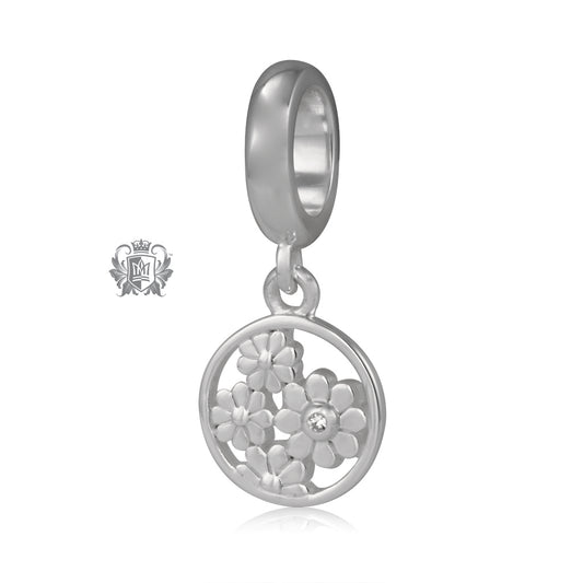 Cubic Flower Dangling Embrace Charm