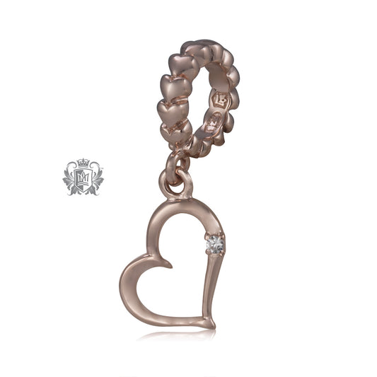 Cubic Heart Dangling Embrace Charm