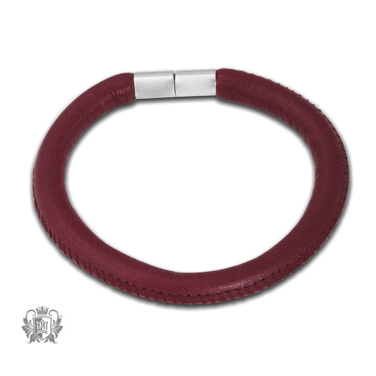 Single, Double and Triple Wrap Bordeaux Leather Embrace Bracelet