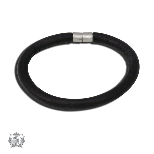Single, Double and Triple Wrap Black Leather Embrace Bracelet
