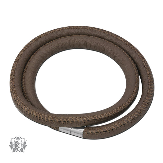 Single, Double and Triple Wrap Cappuccino Leather Embrace Bracelet