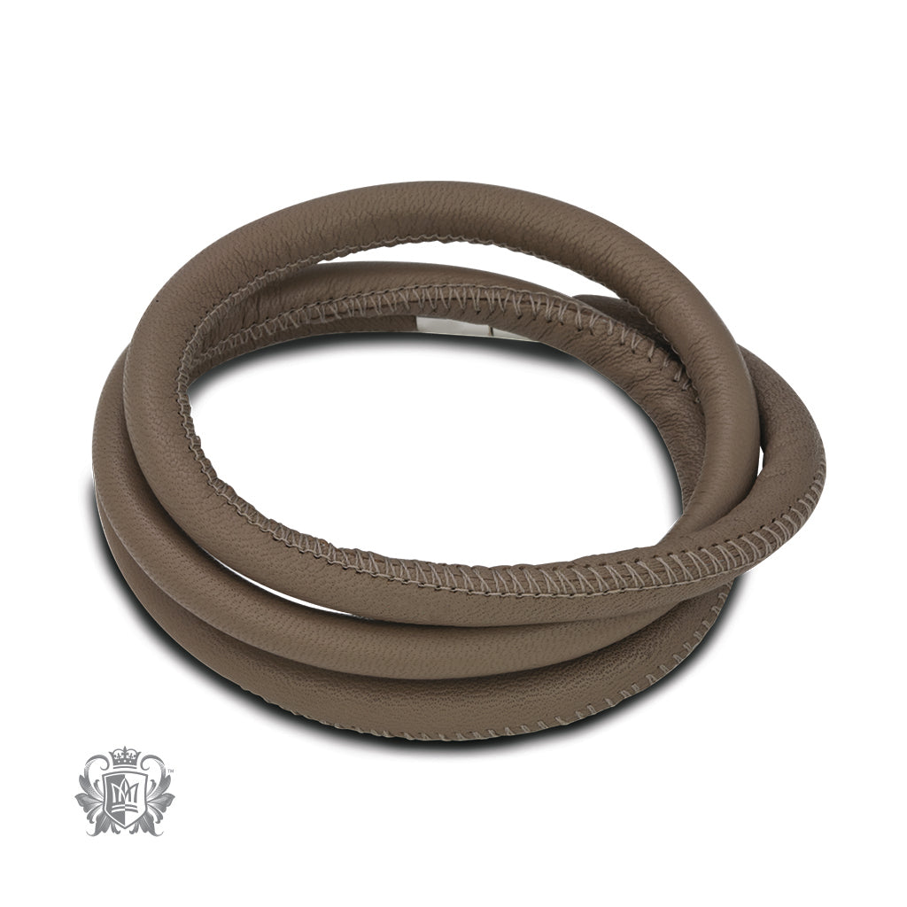 Single, Double and Triple Wrap Cappuccino Leather Embrace Bracelet