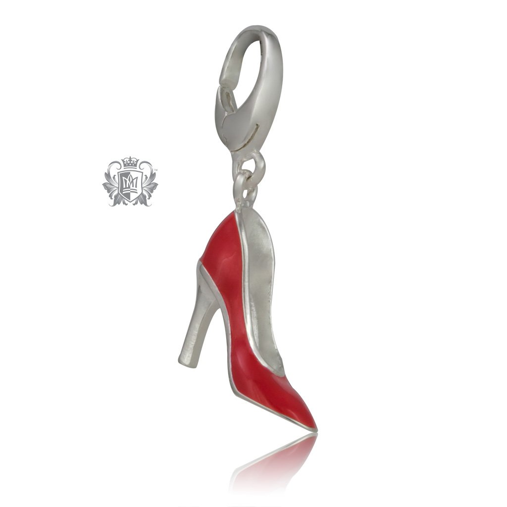 Scarlet Sky high Heel Red Enamel Sterling Silver Charm - Metalsmiths Sterling