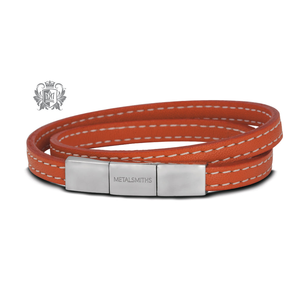 Double Wrap Leather Bracelet with Solid Clasp