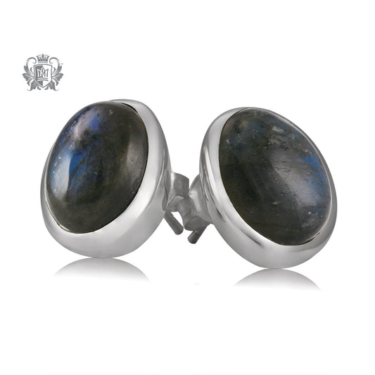 Oval Labradorite Studs