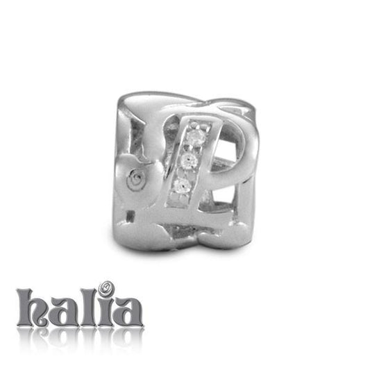 Letter P -  Sterling Silver with Gemstones