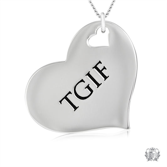 Engraved Heart Pendant - TGIF