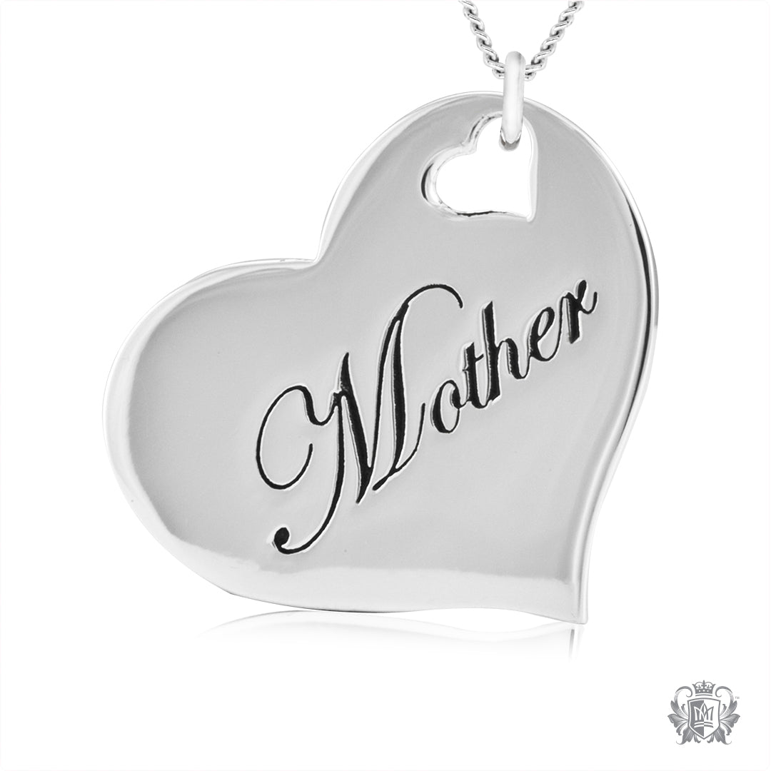 Engraved Heart Pendant - Mother