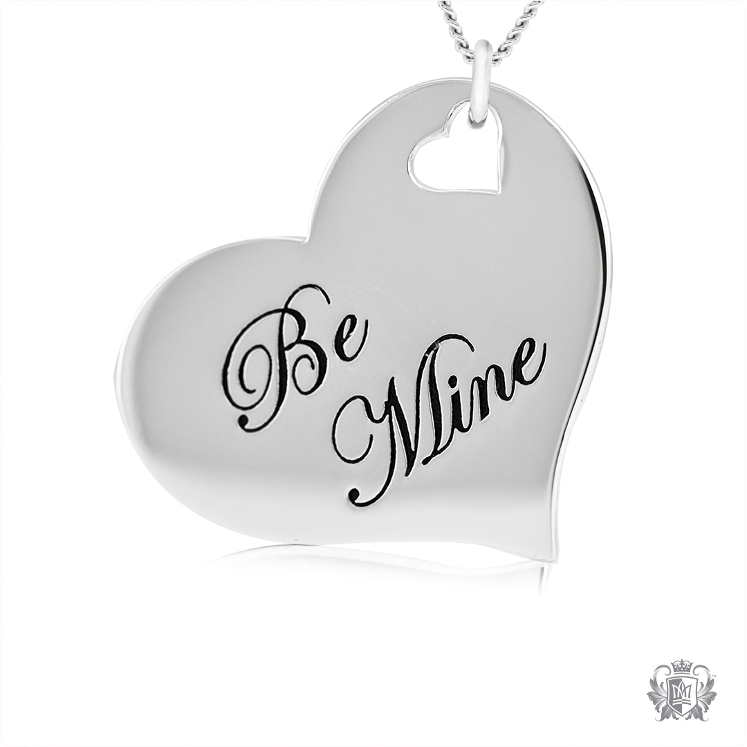 Engraved Heart Pendant - Be Mine