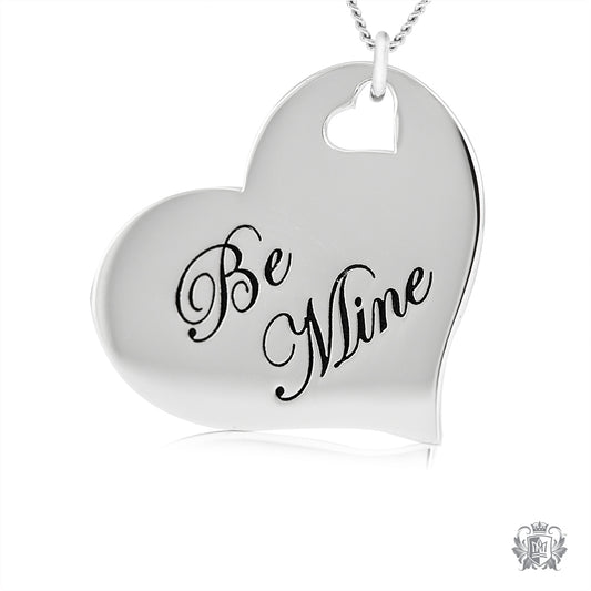 Engraved Heart Pendant - Be Mine