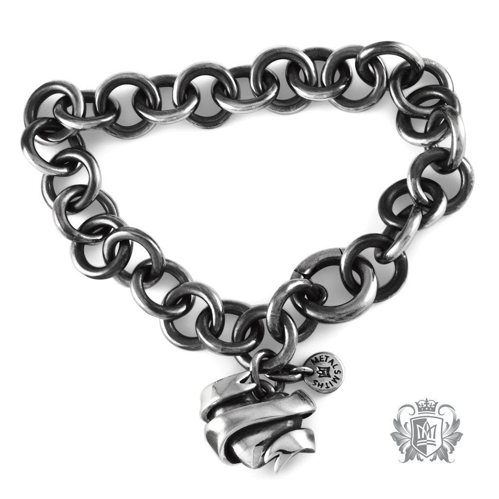 Ribbon Heart Tattoo Link Bracelet - Metalsmiths Sterling Canada