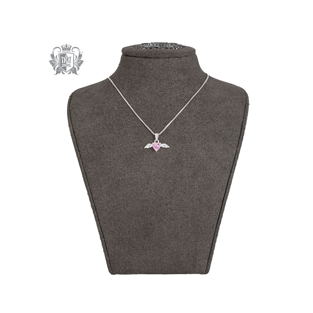 Pink Cubic Heart Pendant