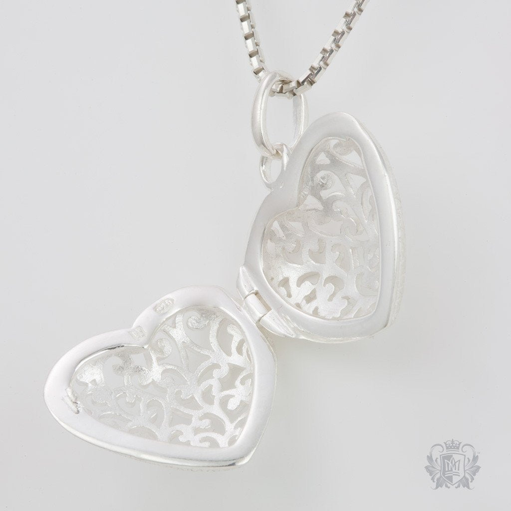 Filigree Heart Locket - Heart Pendant - 3