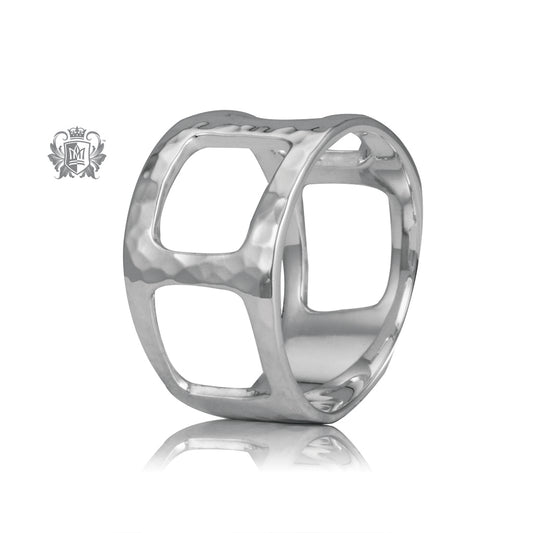 Hammered Square Cut Out Band