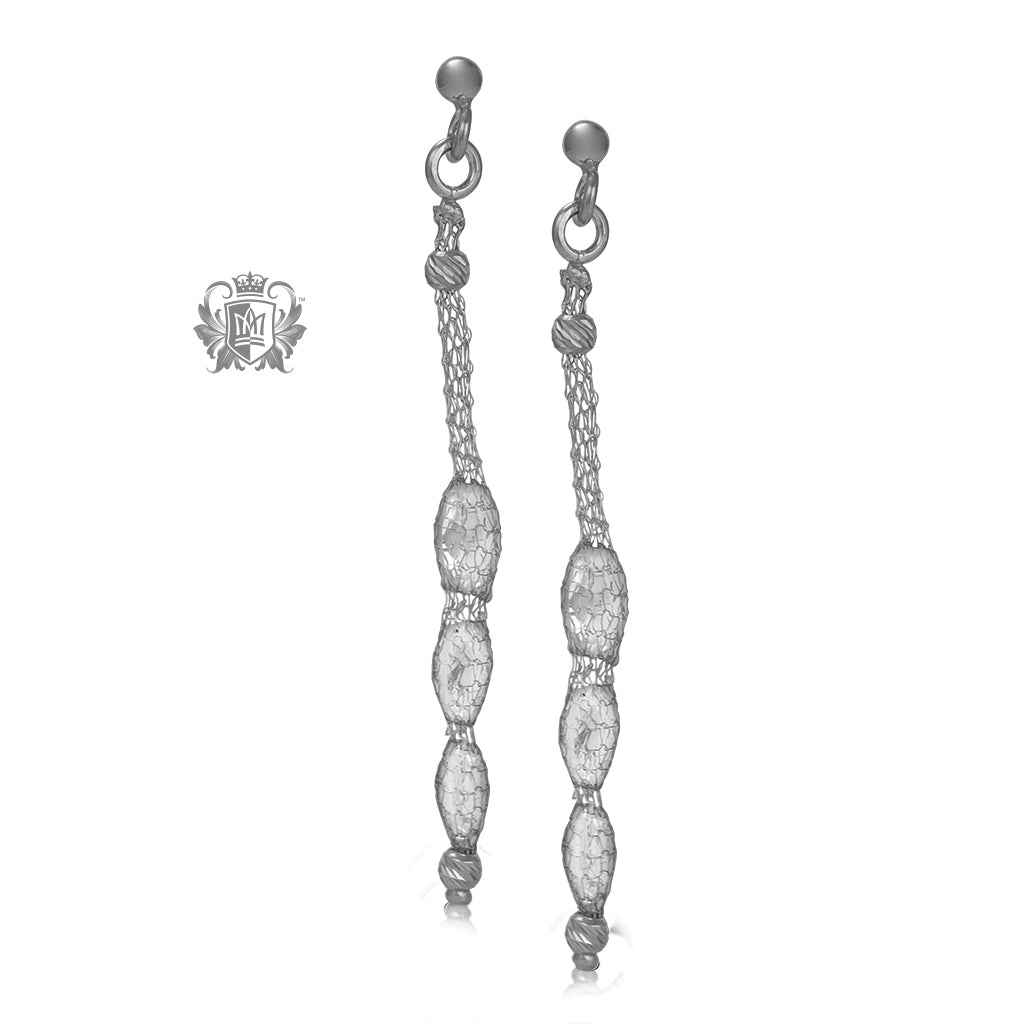 Triple Cubic Micro Mesh Earrings