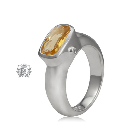 Cushion Ring with Diamond Accents