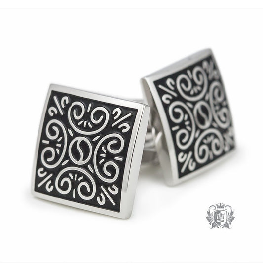 Oxidized Stainless Steel Patterned Cufflinks - Metalsmiths Sterling‚Ñ¢ Canada