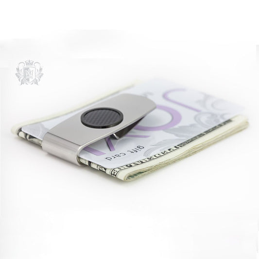 Stainless Steel Money Clip with Carbon Fibre Accent - Metalsmiths Sterling‚Ñ¢ Canada