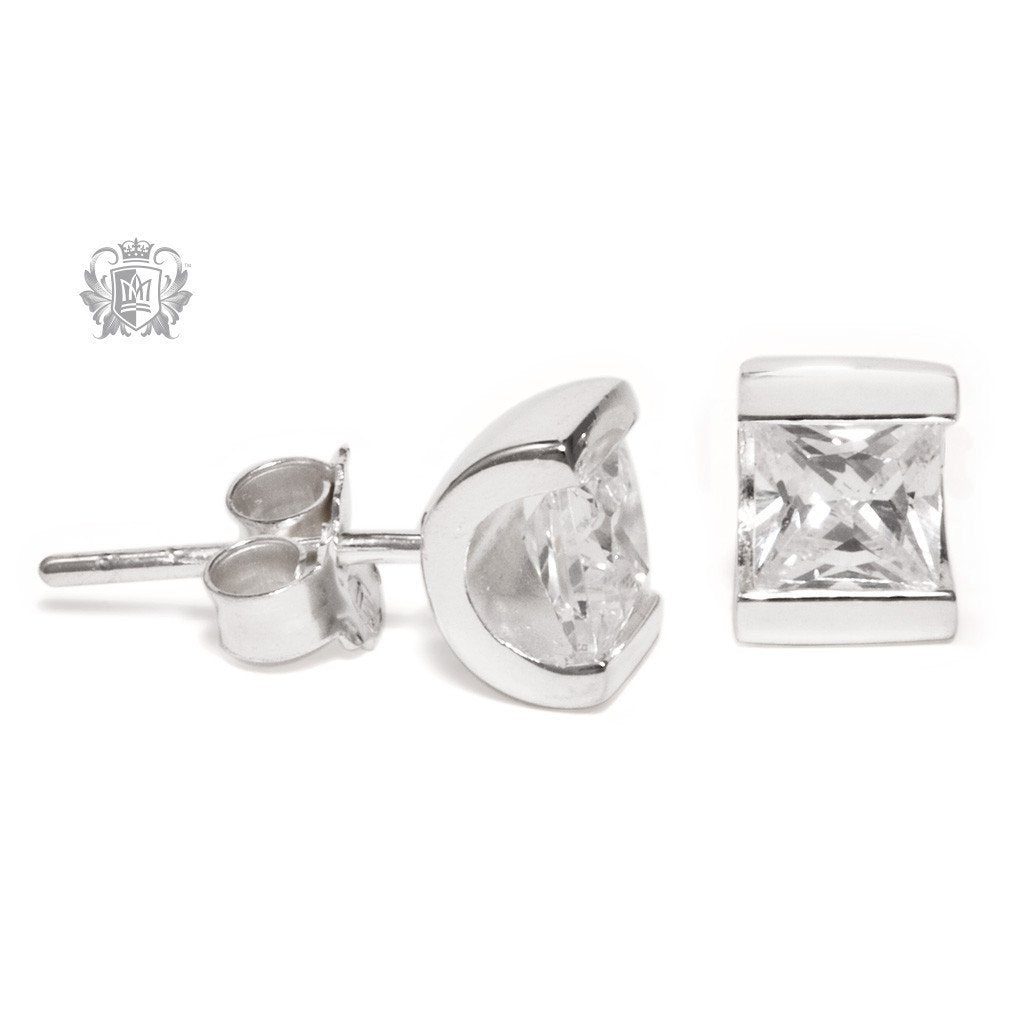 Channel Set Cubic Stud Earrings - Metalsmiths Sterling‚Ñ¢ Canada