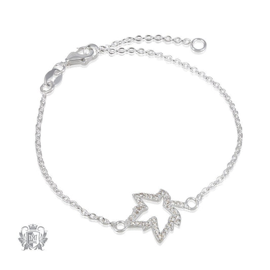 Metalsmiths Sterling Silver Sparkling Maple Leaf Bracelet