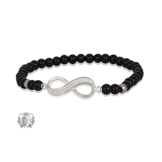 Black Onyx Infinity Friendship Bracelet Metalsmiths Sterling Silver