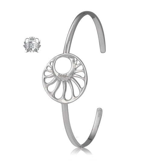 Circle Swirl Bangle with Diamonds