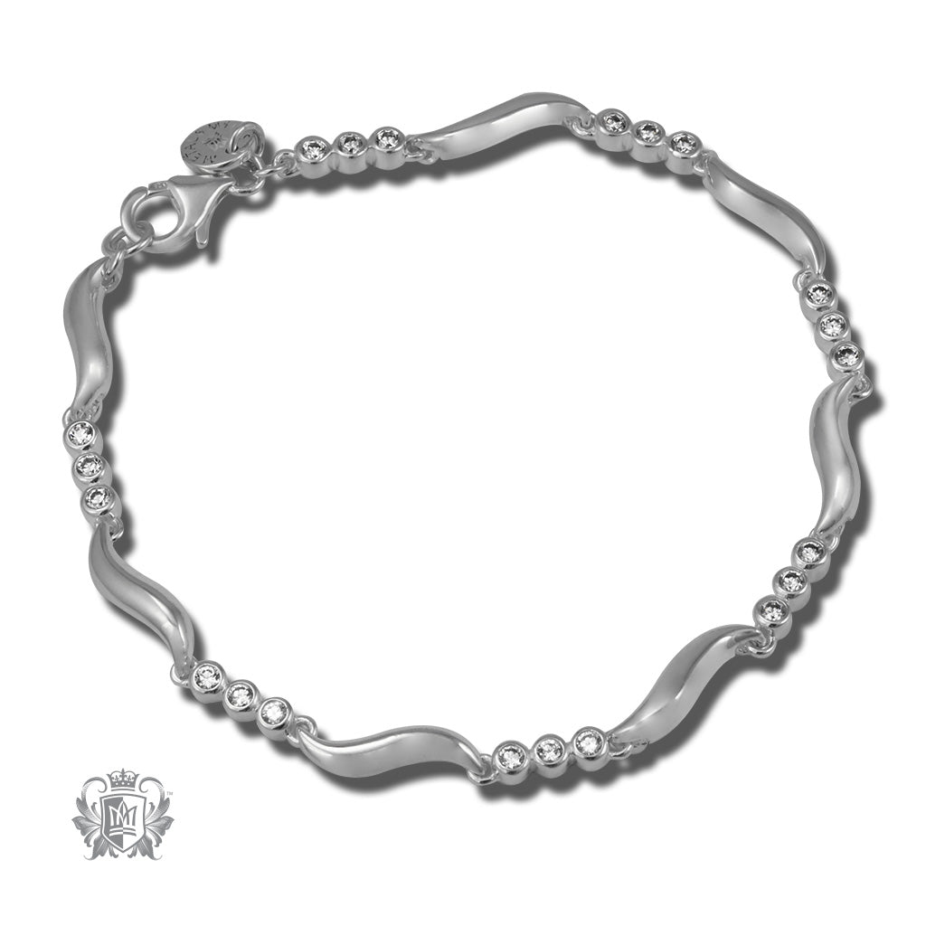 Bezel Set Cubic Stone Bracelet