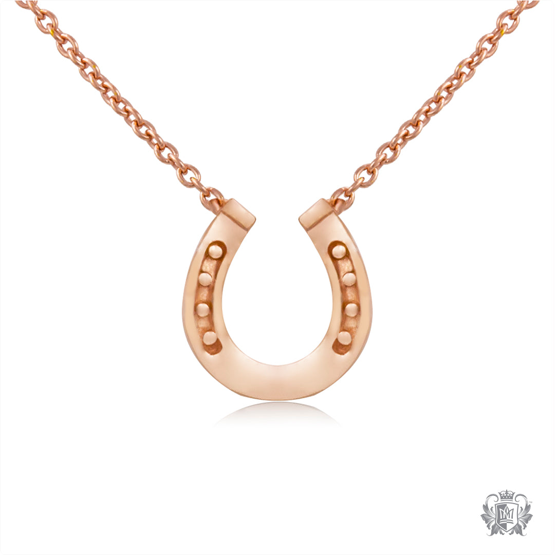 Rose Gold Dipped Horseshoe Pendant