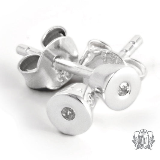 Metalsmiths Sterling Silver Bezel Set Diamond Studs - top