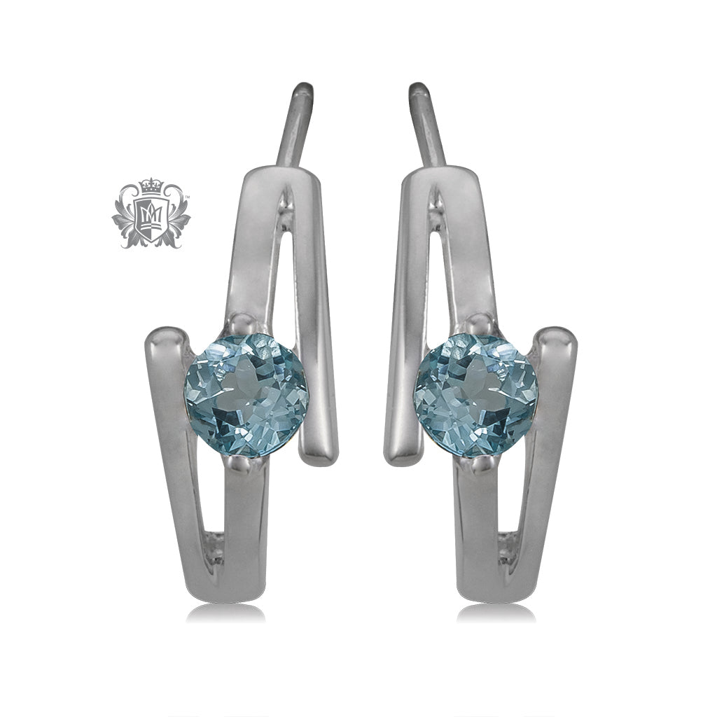 Cubic Channel Set Diagonal Earrings