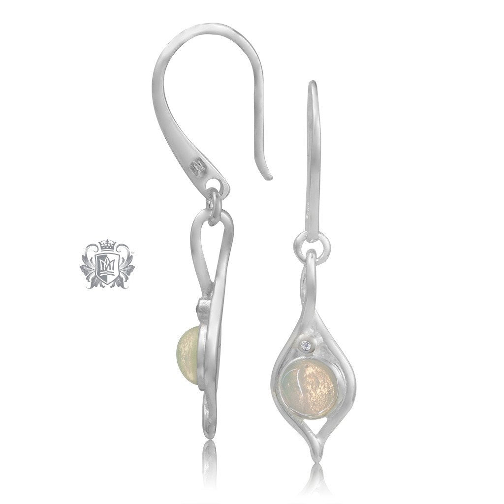 Metalsmiths Sterling Silver Graceful Opal Earrings - side