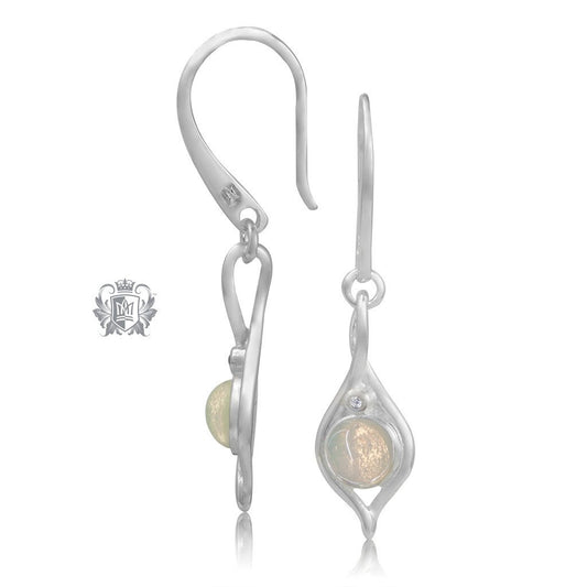 Metalsmiths Sterling Silver Graceful Opal Earrings - side